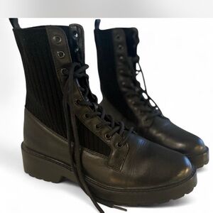 Steve Madden Veeta Black Combat Boots
